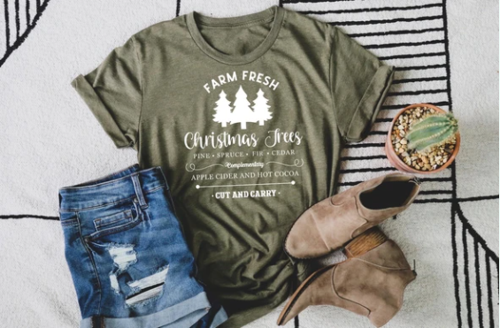 farm fresh christmas trees white