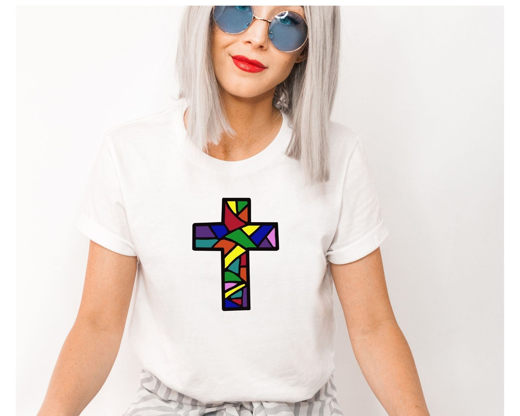 stained glass cross