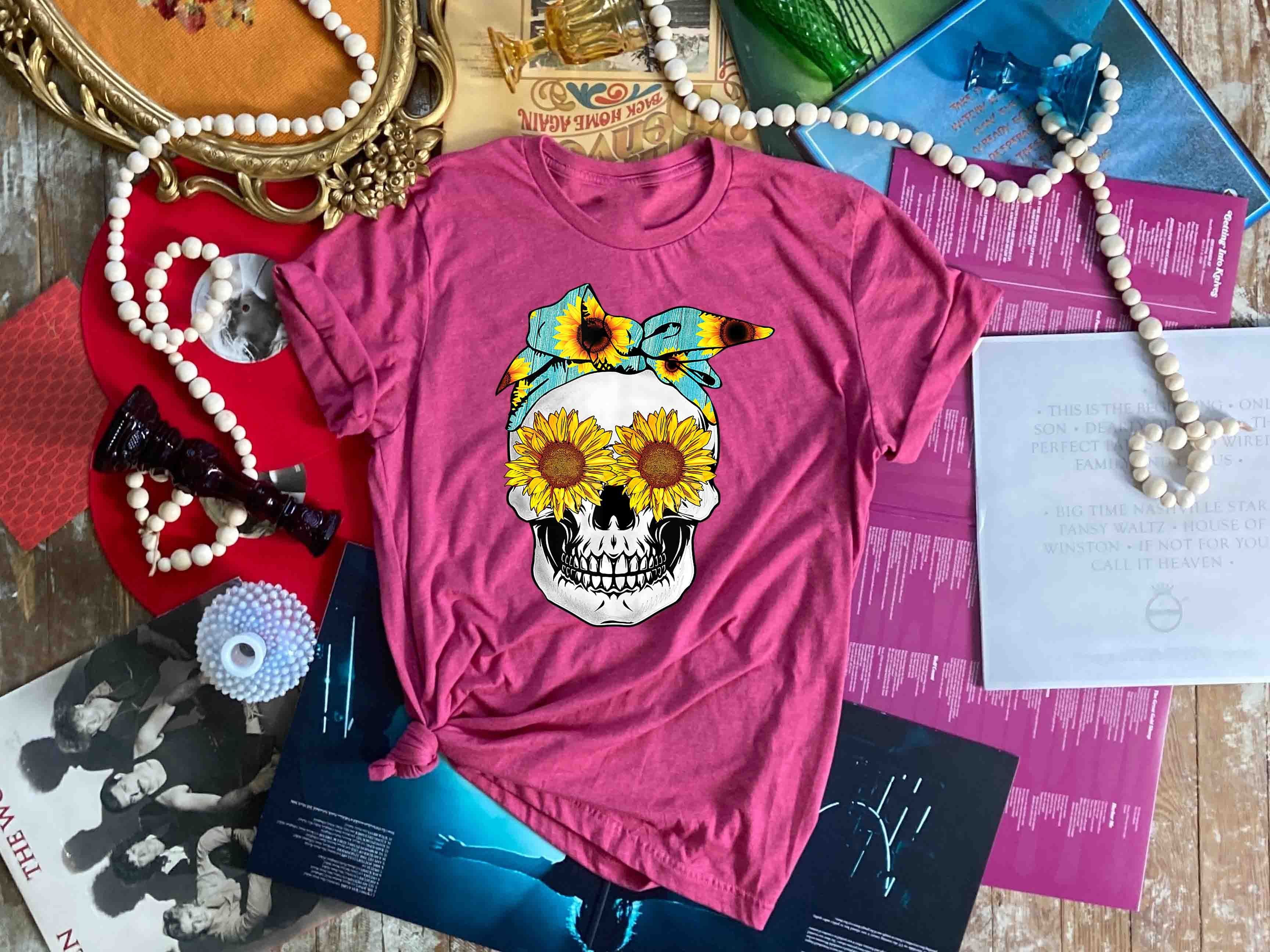 sunflower bandana skull
