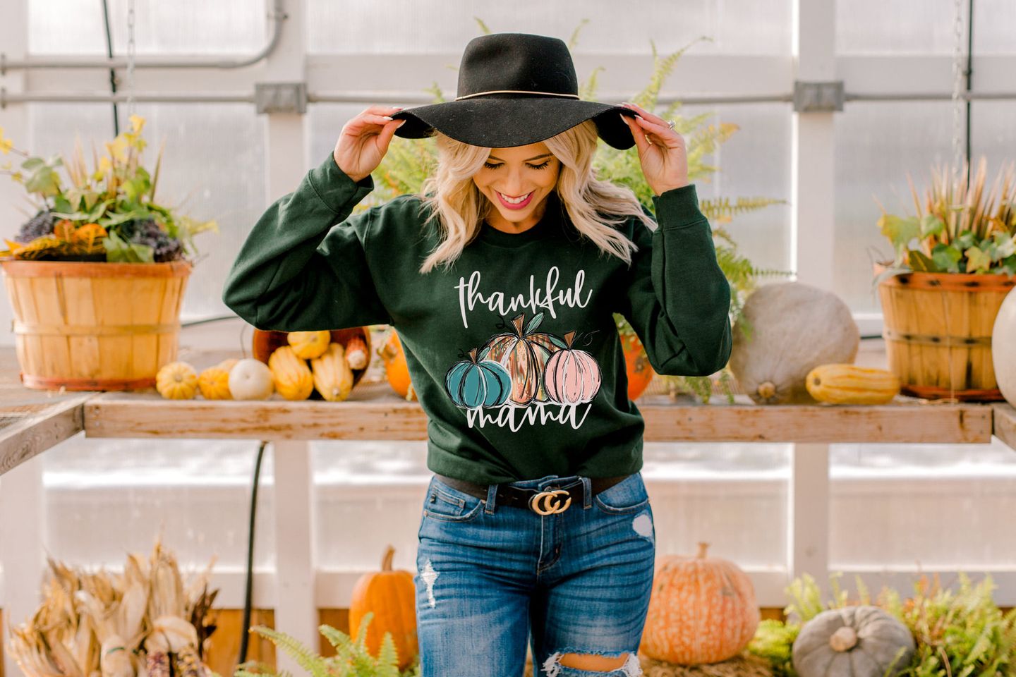 thankful mama pumpkins white