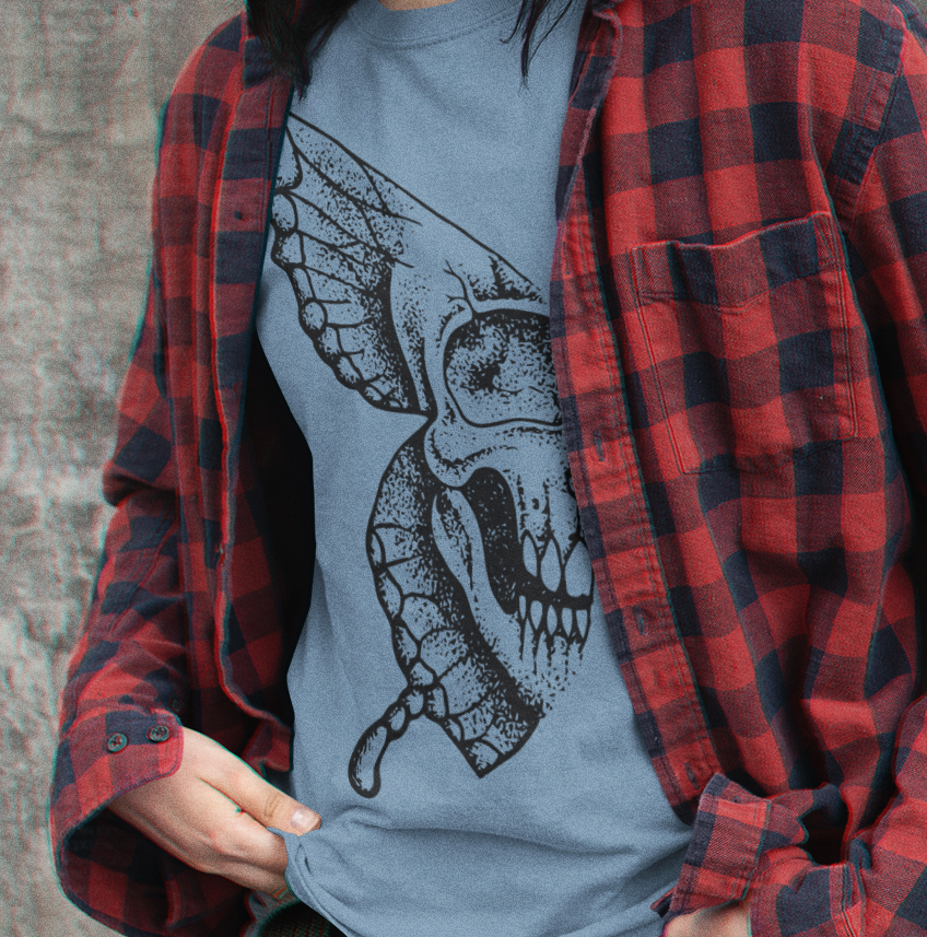 Half Butterfly Skull