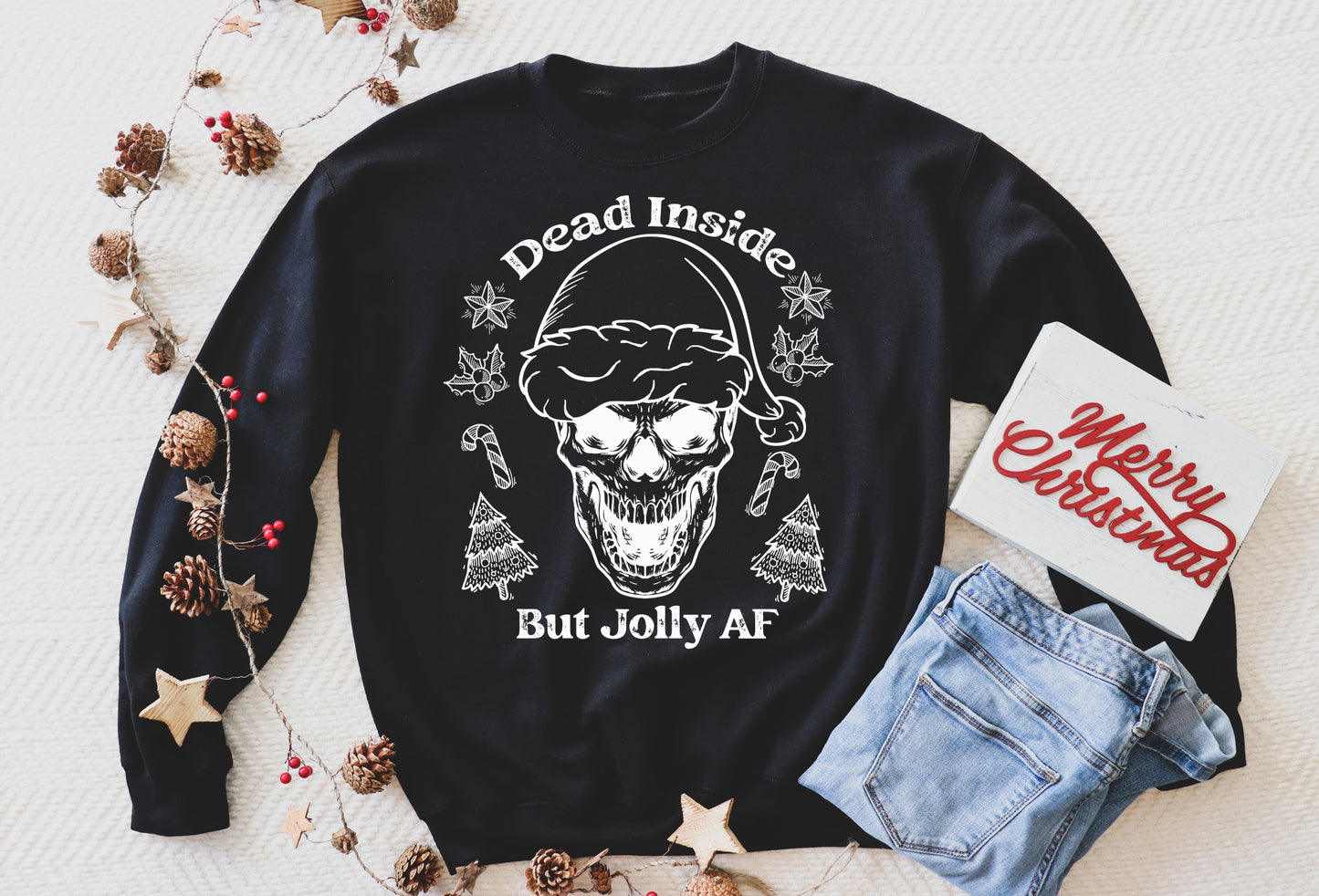 dead inside but jolly af skull