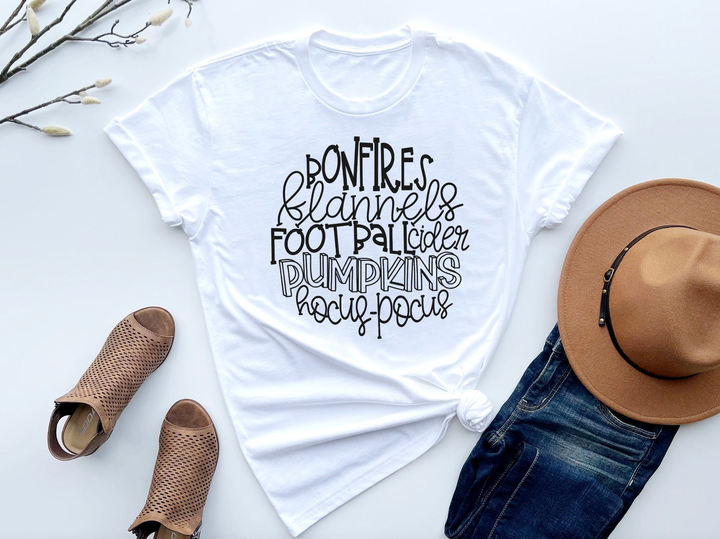 fall word art bonfires flannels