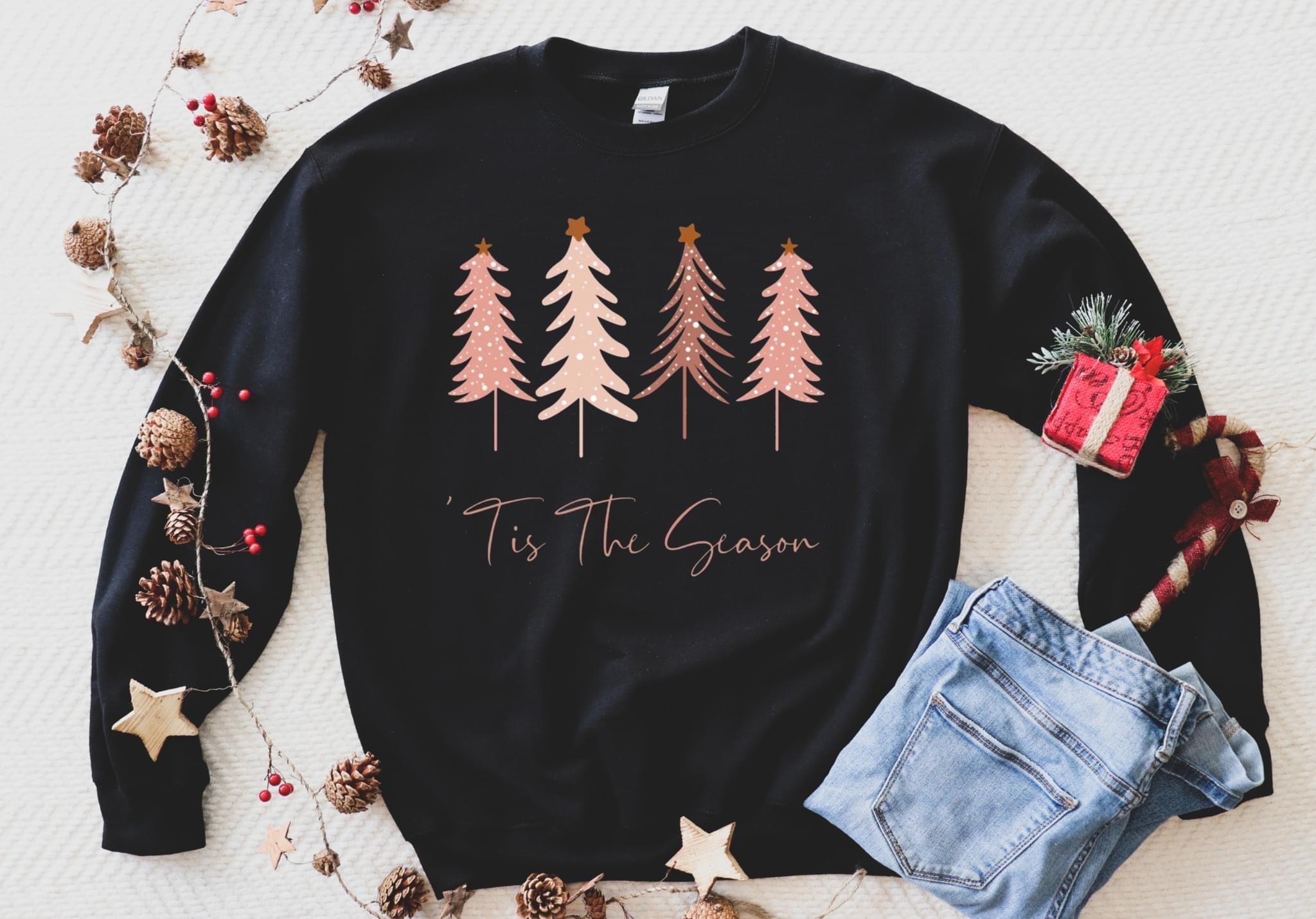 Pink Glitter Trees Christmas