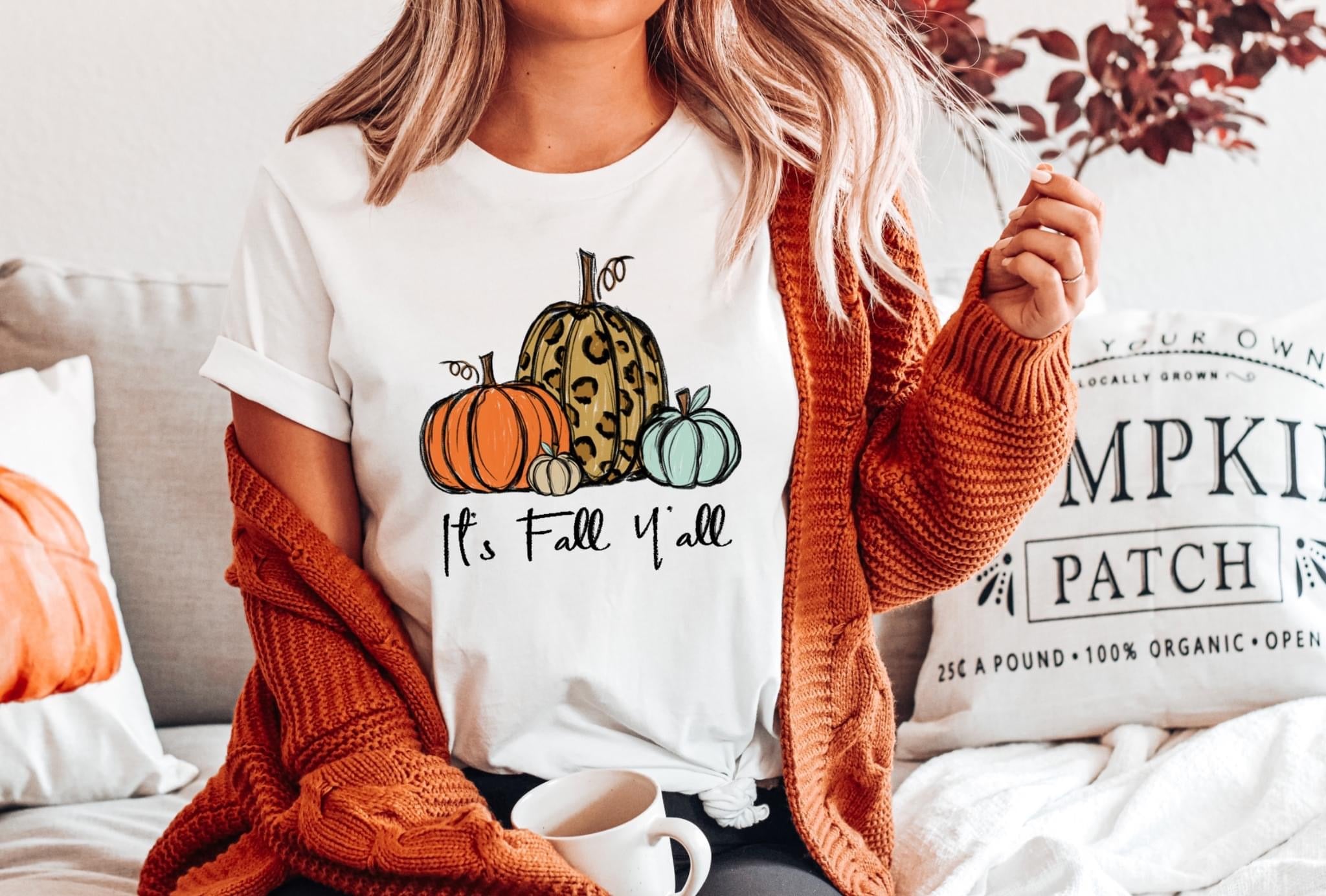 it s fall y’all chalk pumpkins