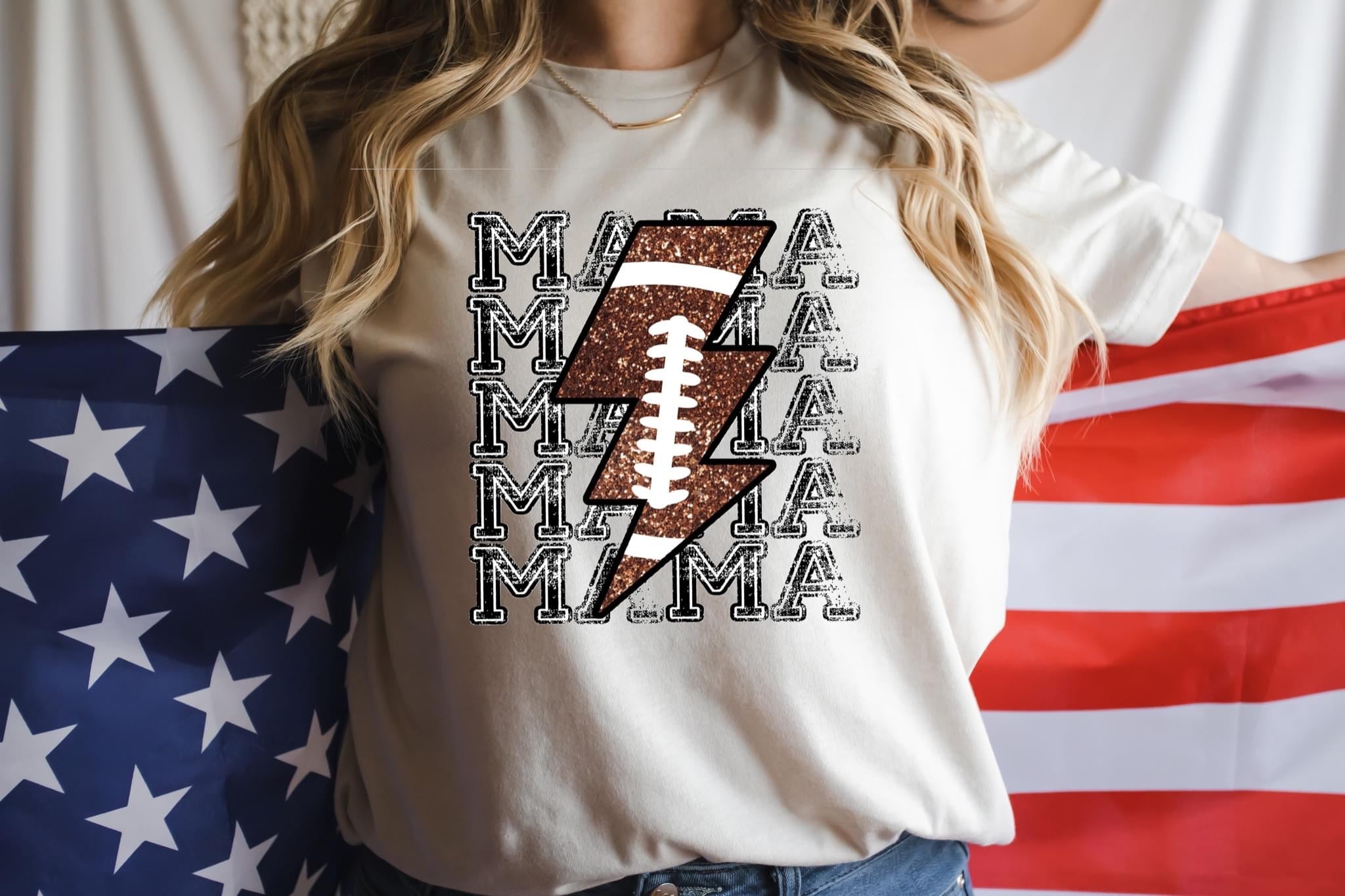 football mama lightning bolt