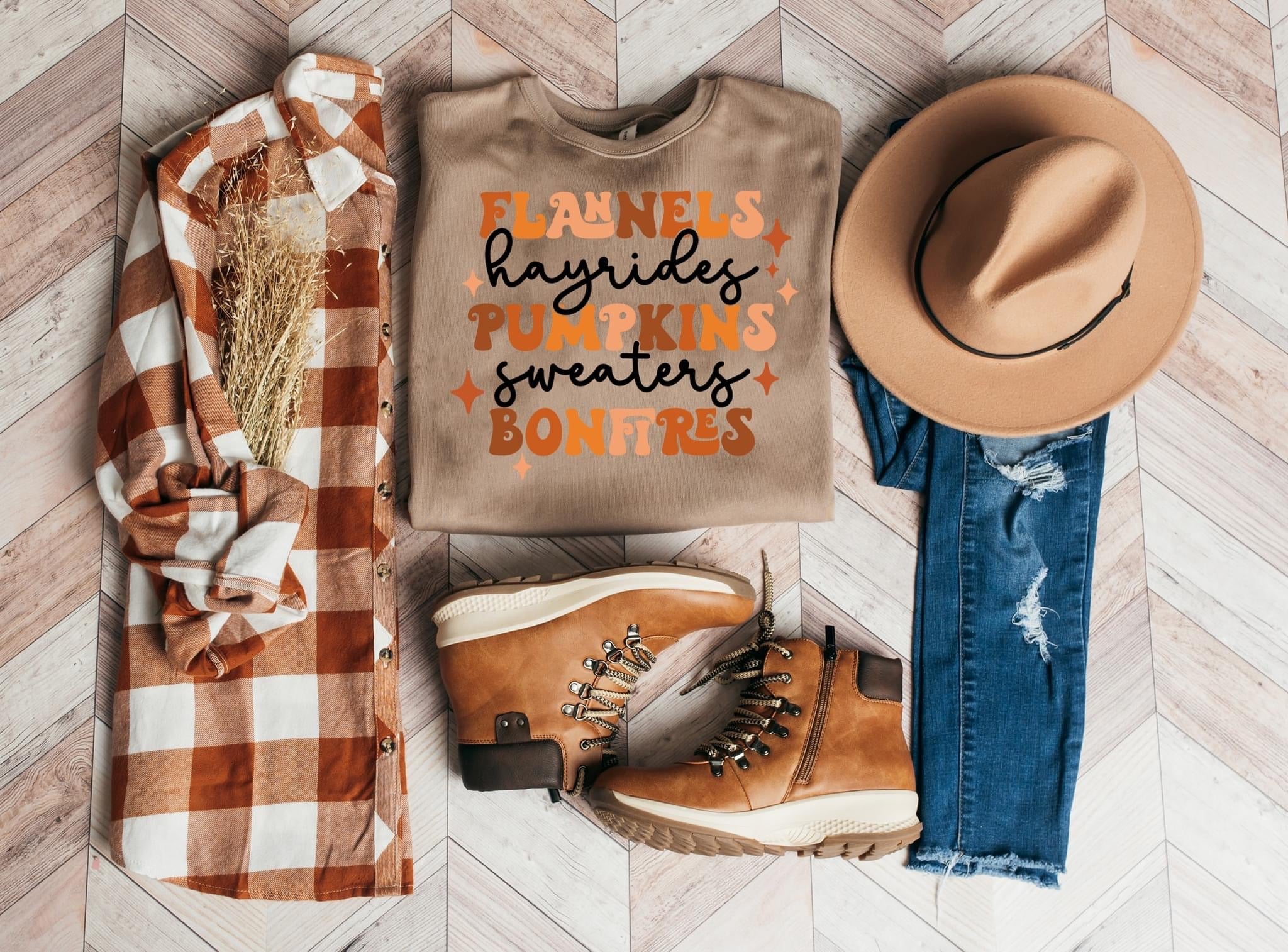 flannels hayride pumpkins