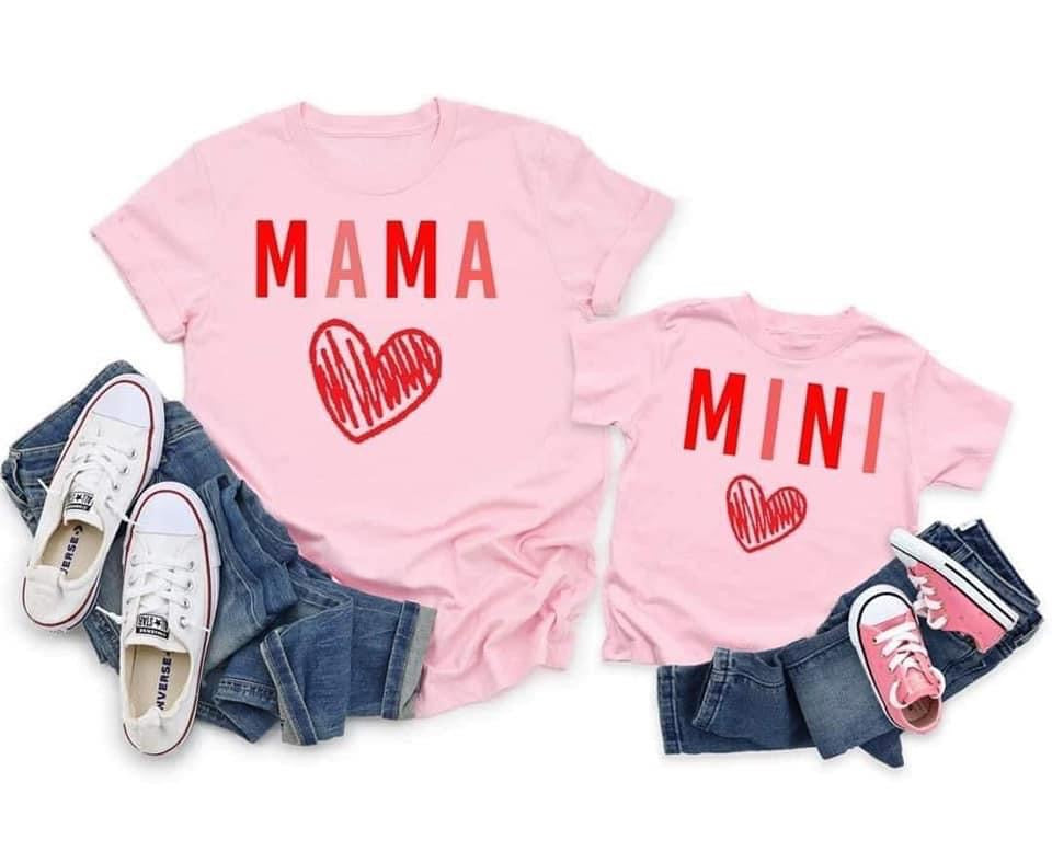 mama red and pink heart