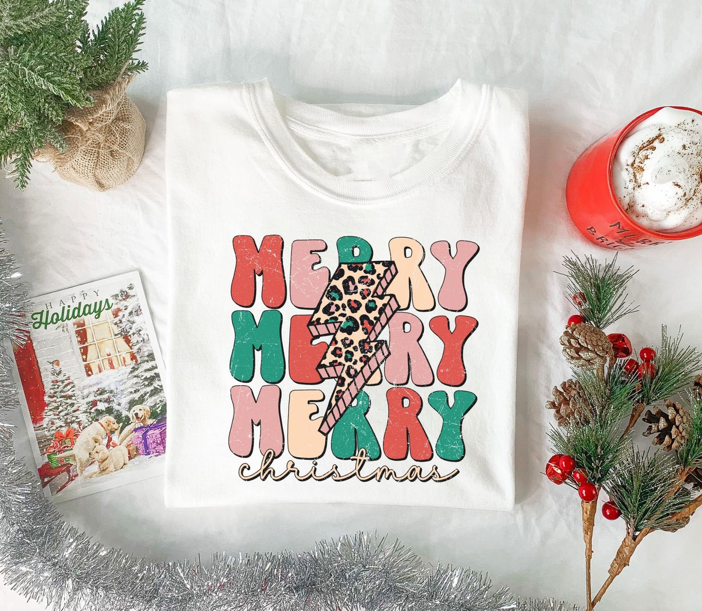 Merry Christmas Leopard Lightning Bolt