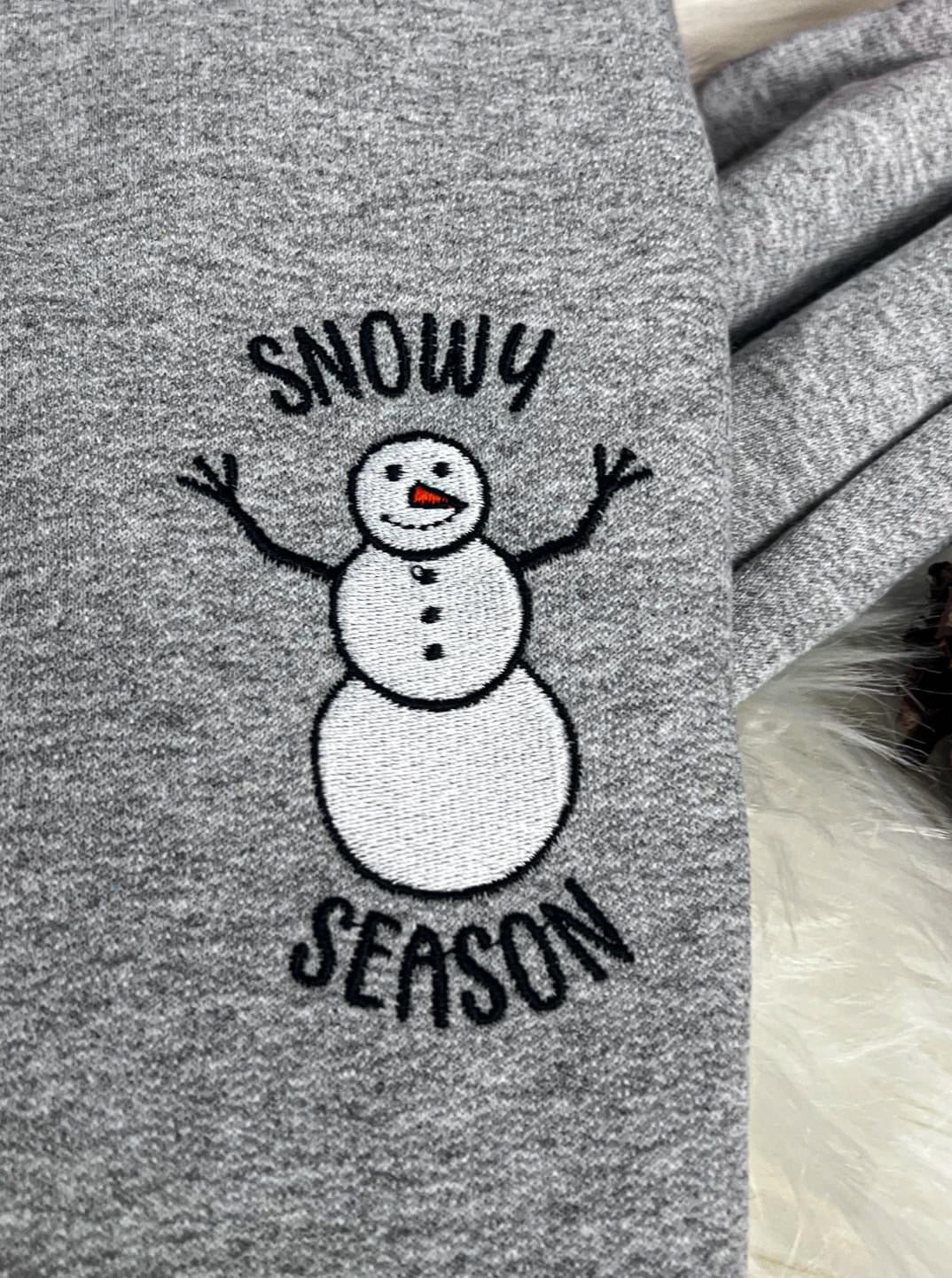 Snowy Season Embroidery Snowman