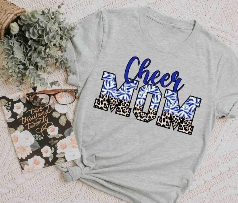 cheer mom texture blue