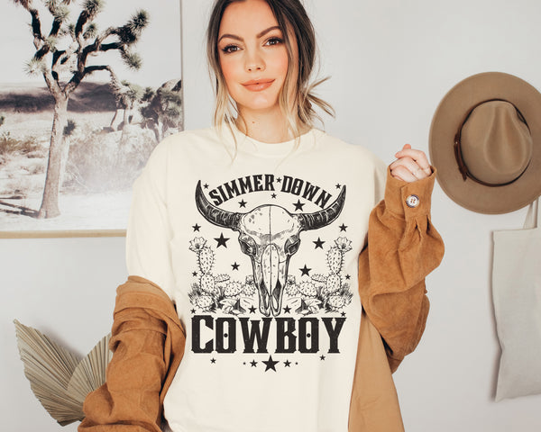 simmer down cowboy dc branded tee