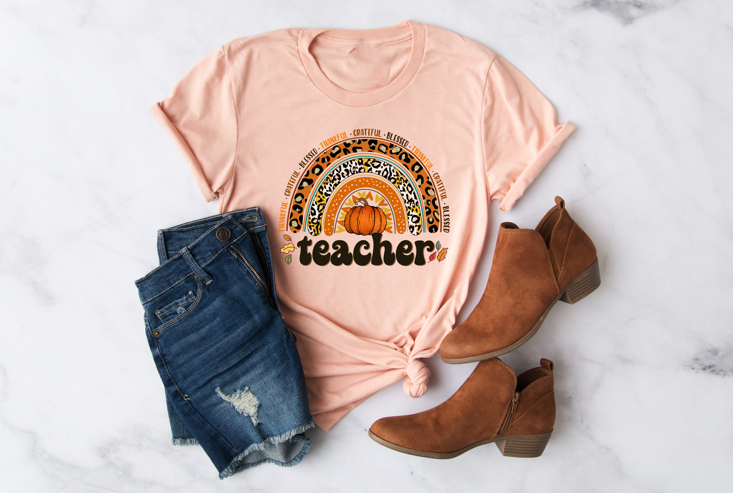 teacher pumpkin rainbow