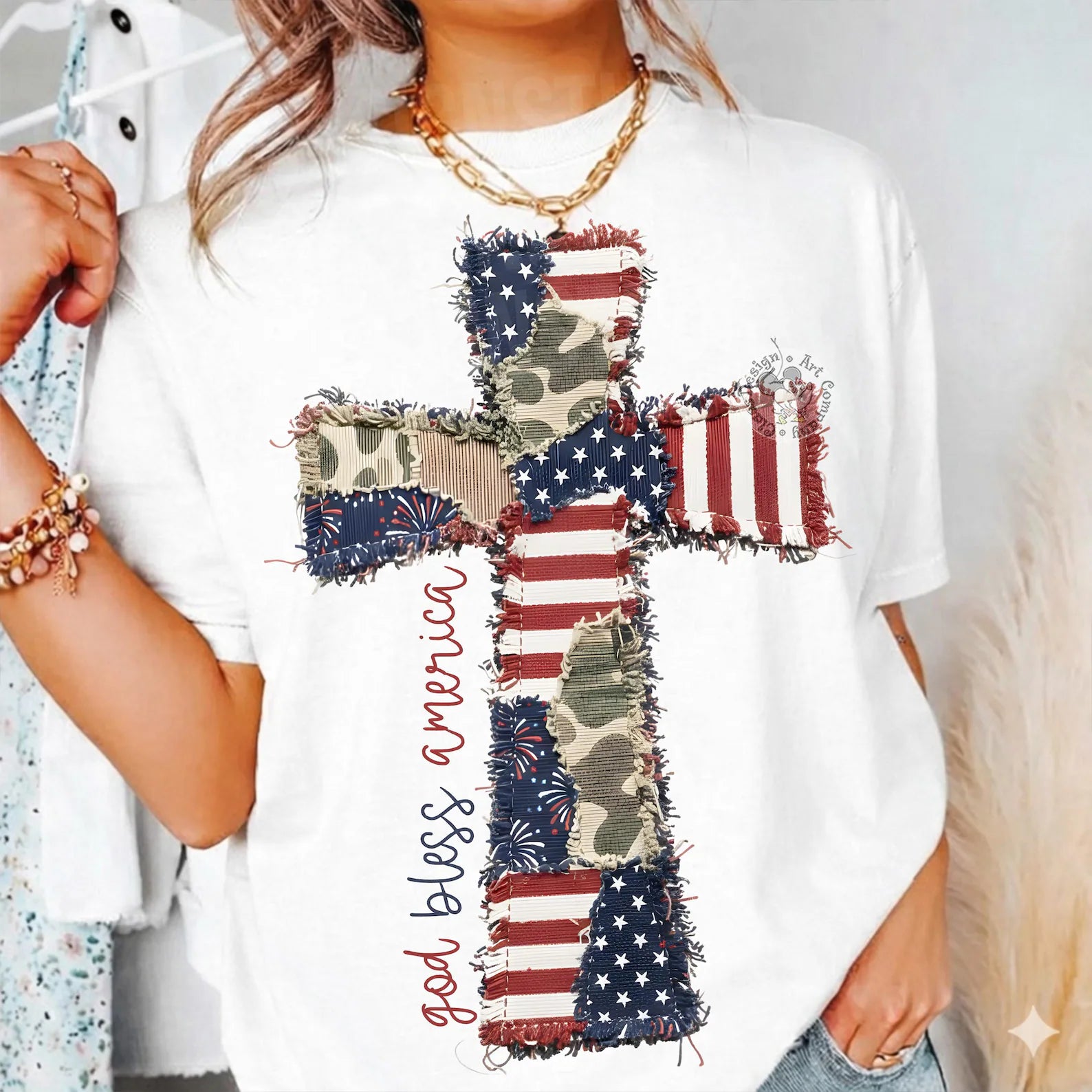 USA FAUX CROSS