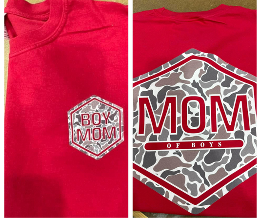 Mom Of Boys Camo Badge Comfort Colors