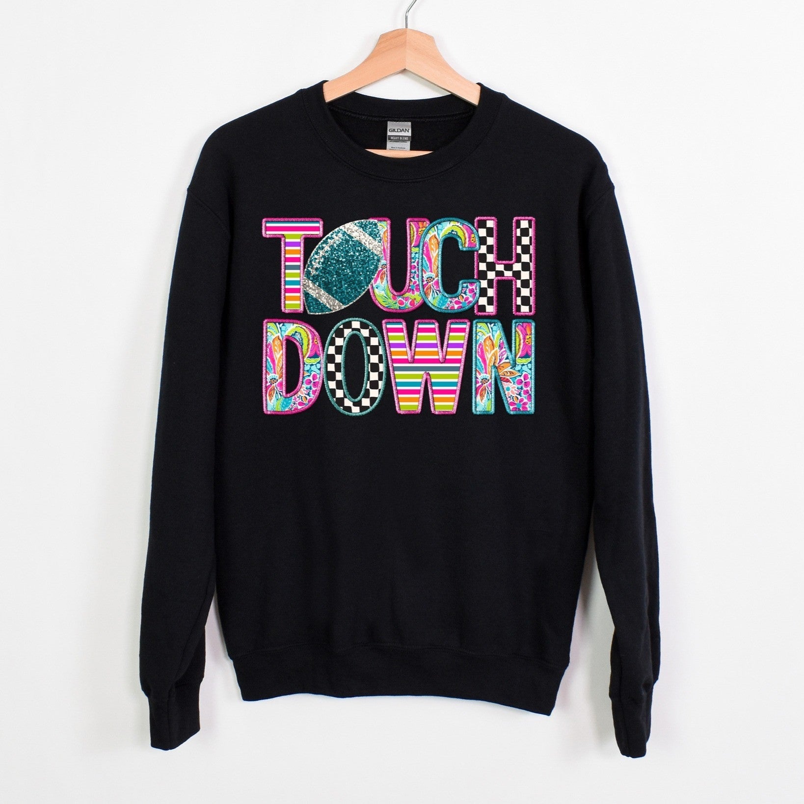 Touchdown Bright Faux Embroidery