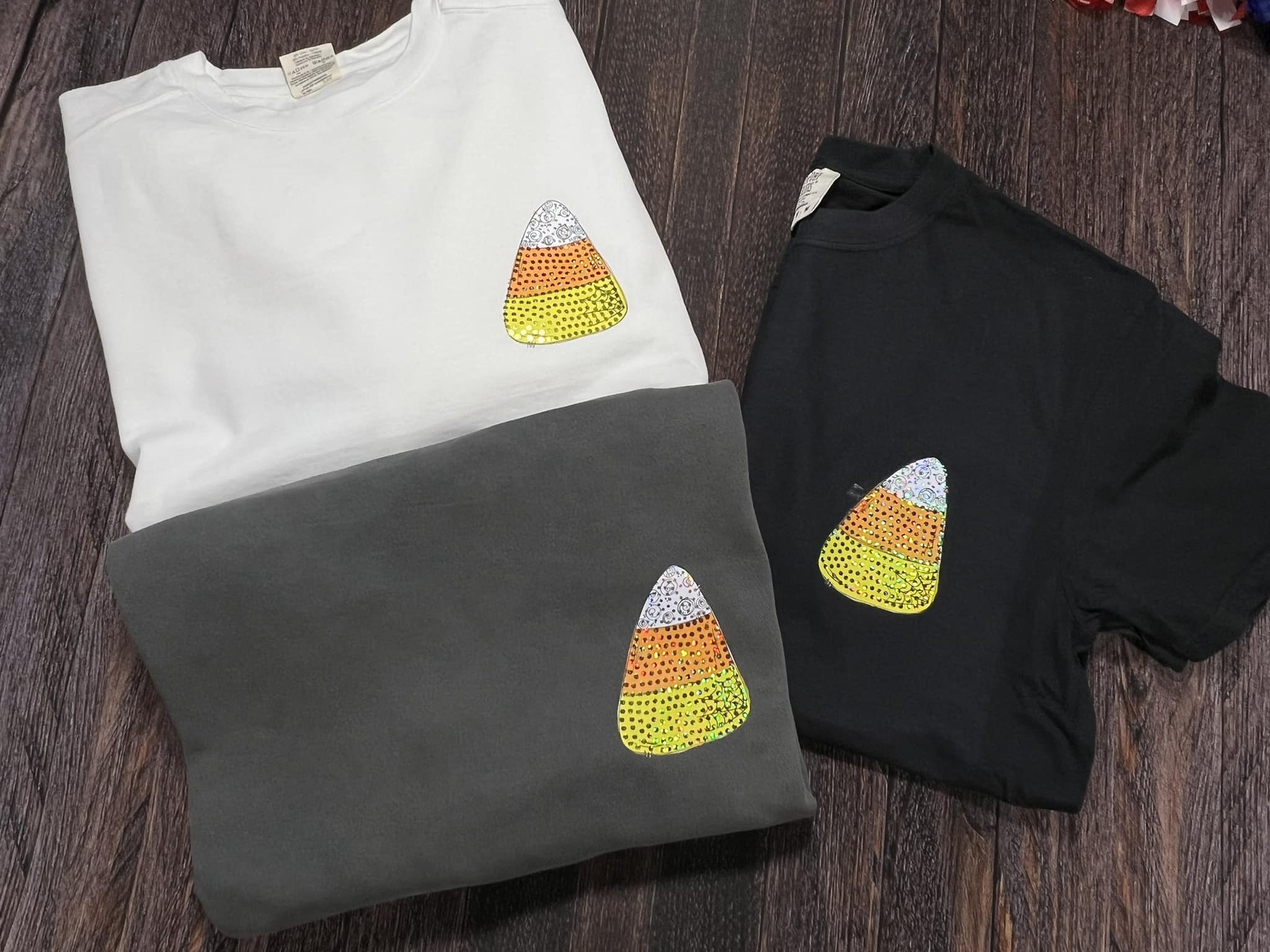 Candy Corn Pocket Spangle Crew Fleece