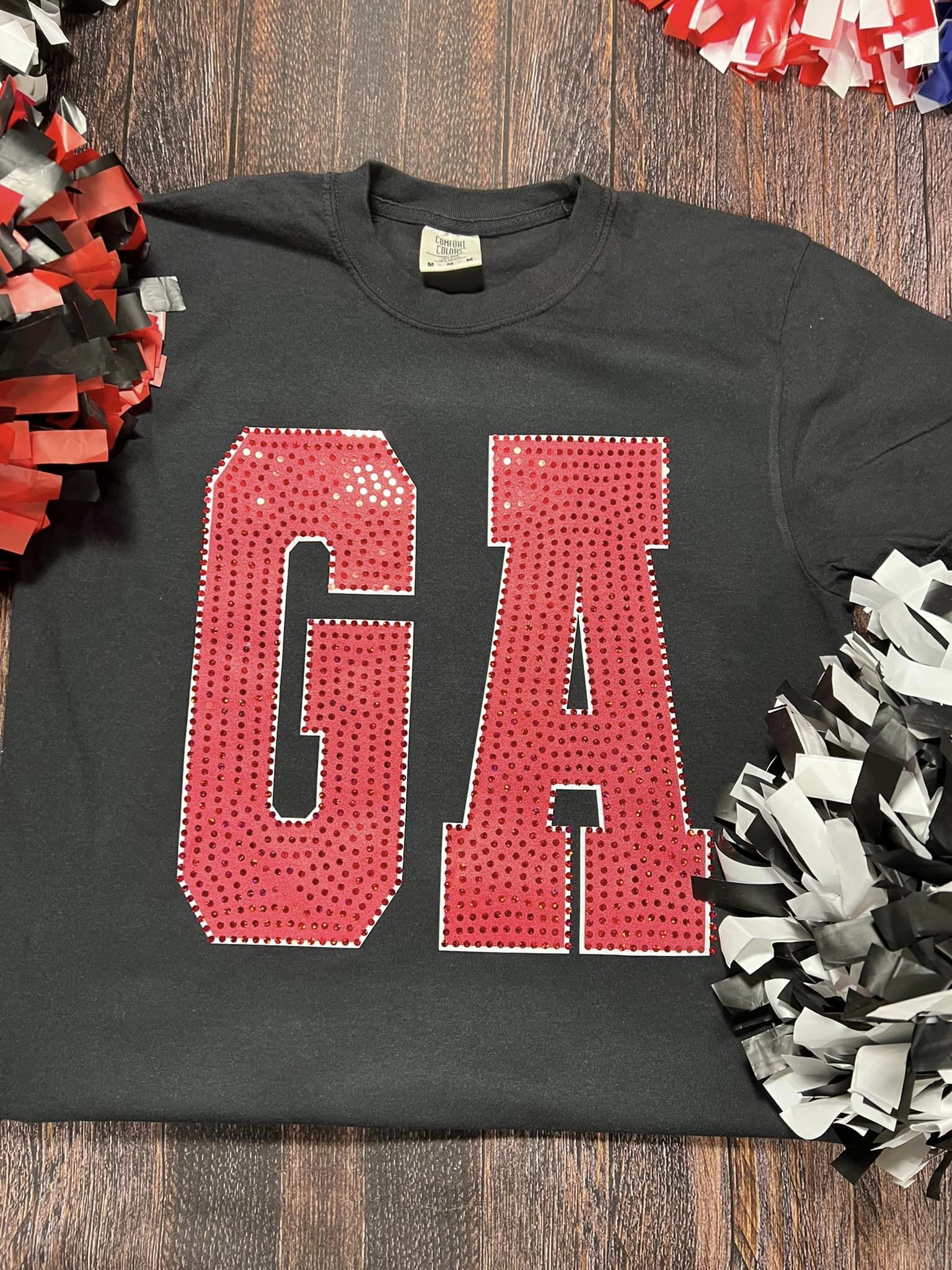 GA Red Inside White Outside Comfort Colors