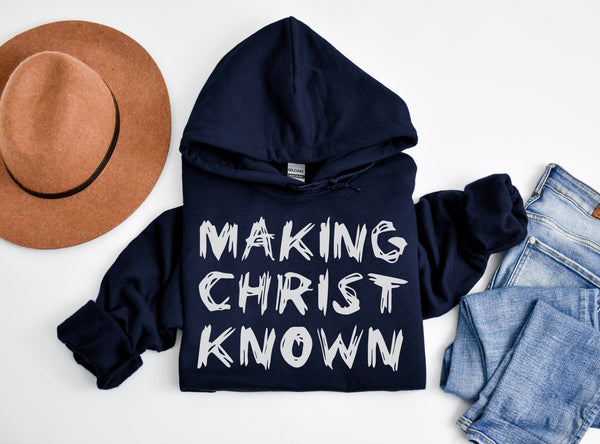 Making Christ Known White Comfort Colors Hooded Sweatshirt