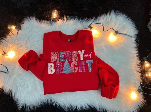 Merry And Bright Faux Embroidery