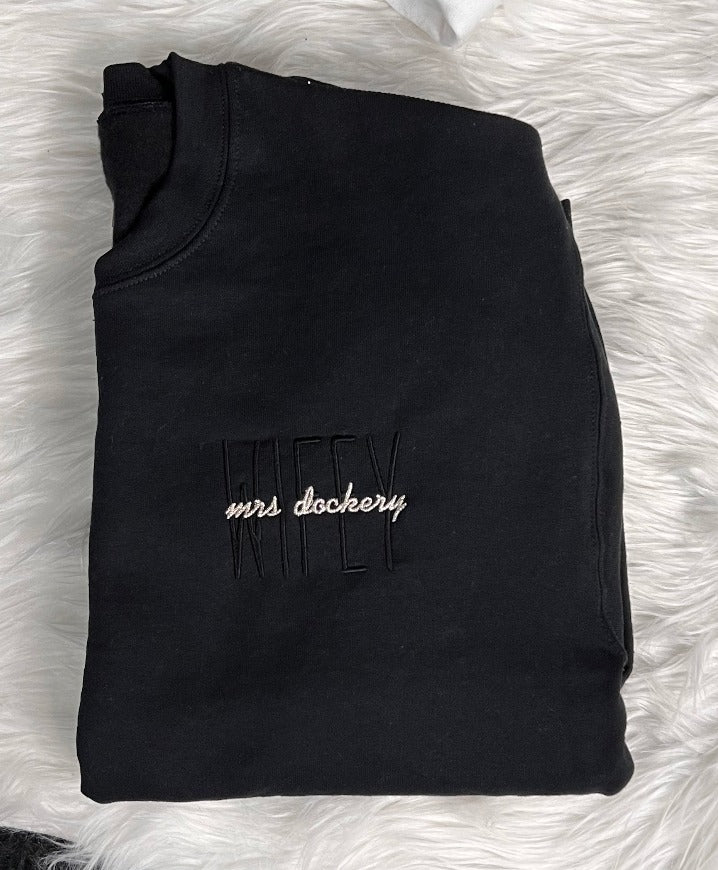 Wifey Pocket Embroidery
