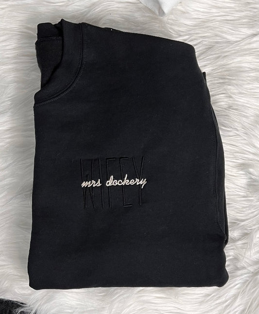 Wifey Pocket Embroidery