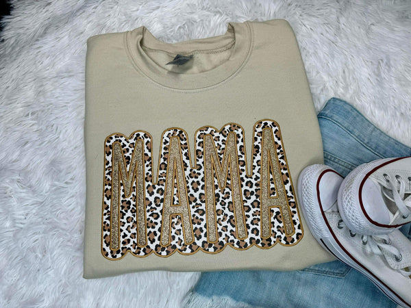 Custom Mama Gold and Leopard Embroidery