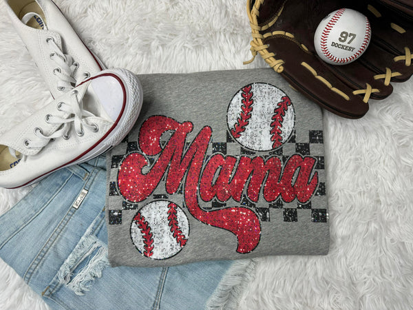 Baseball Mama Checkered Spangle
