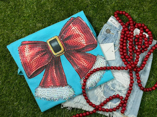 Santa Christmas Bow