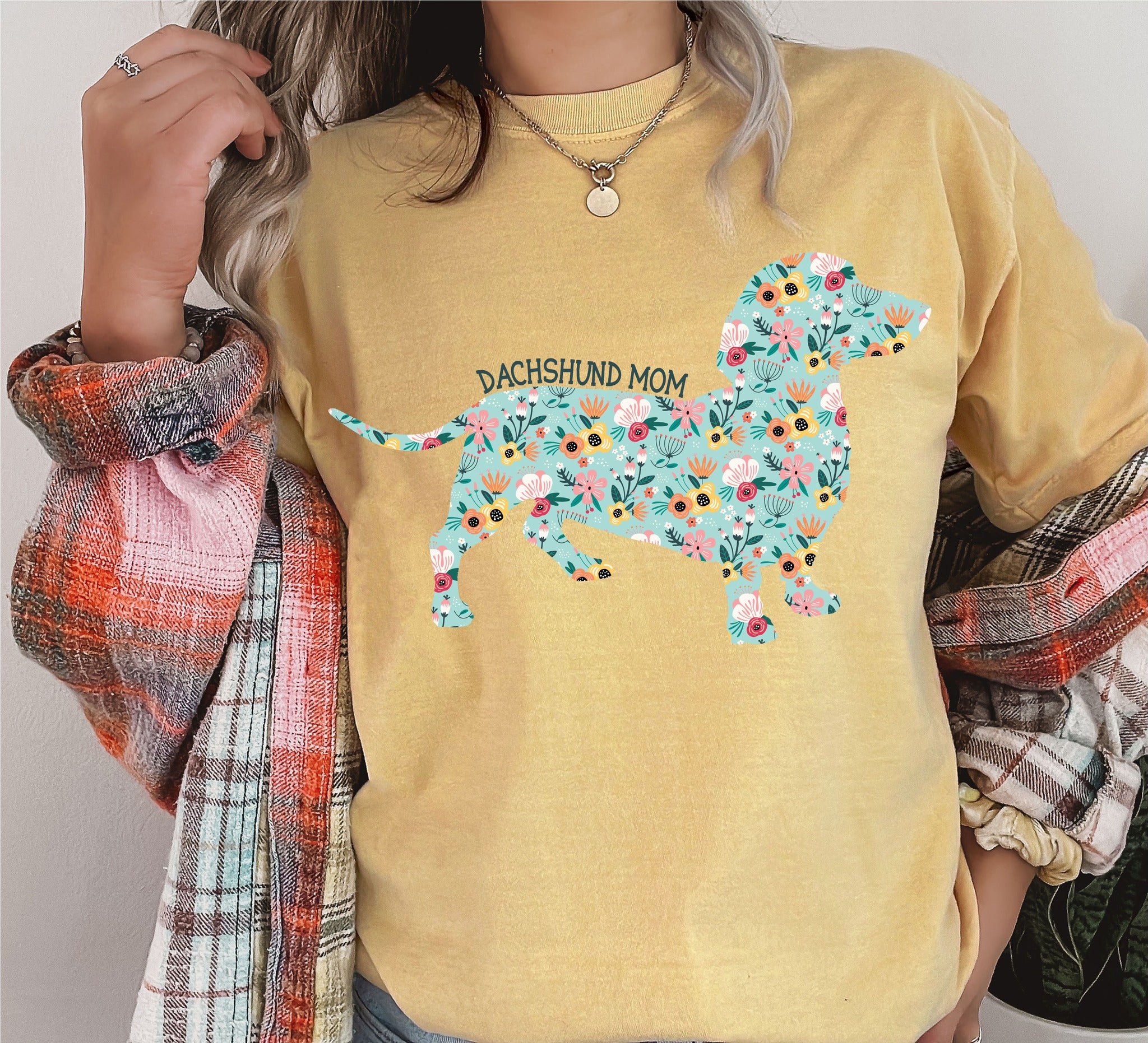 Custom Dog Floral Silhouette