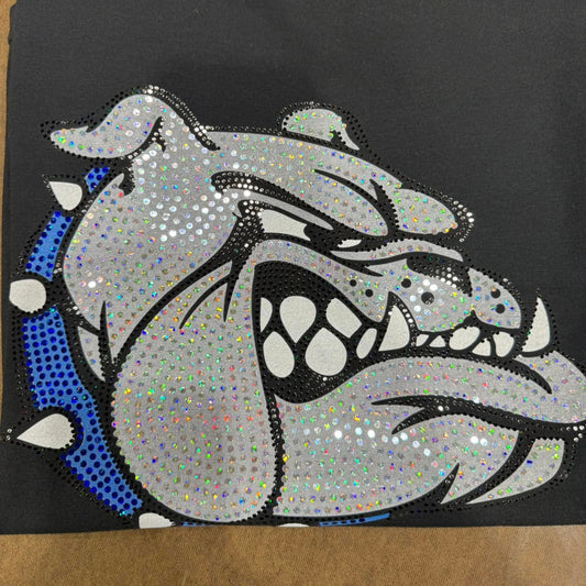 Bulldog Head Blue Color Mascot