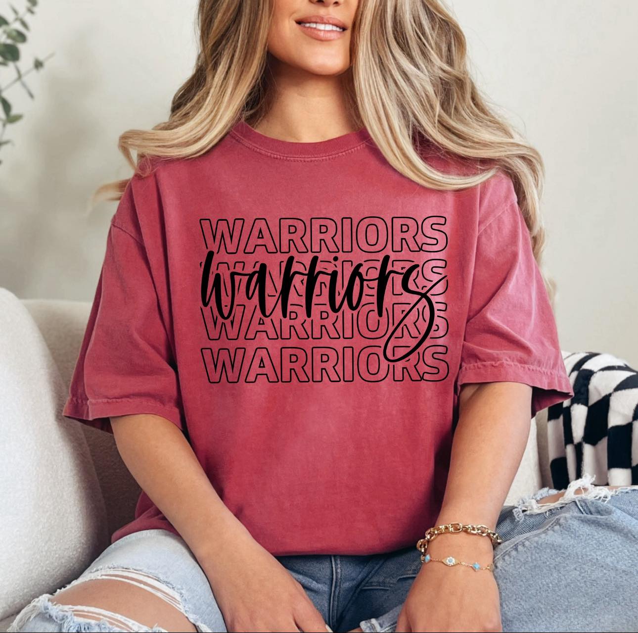 Warriors Head With Script