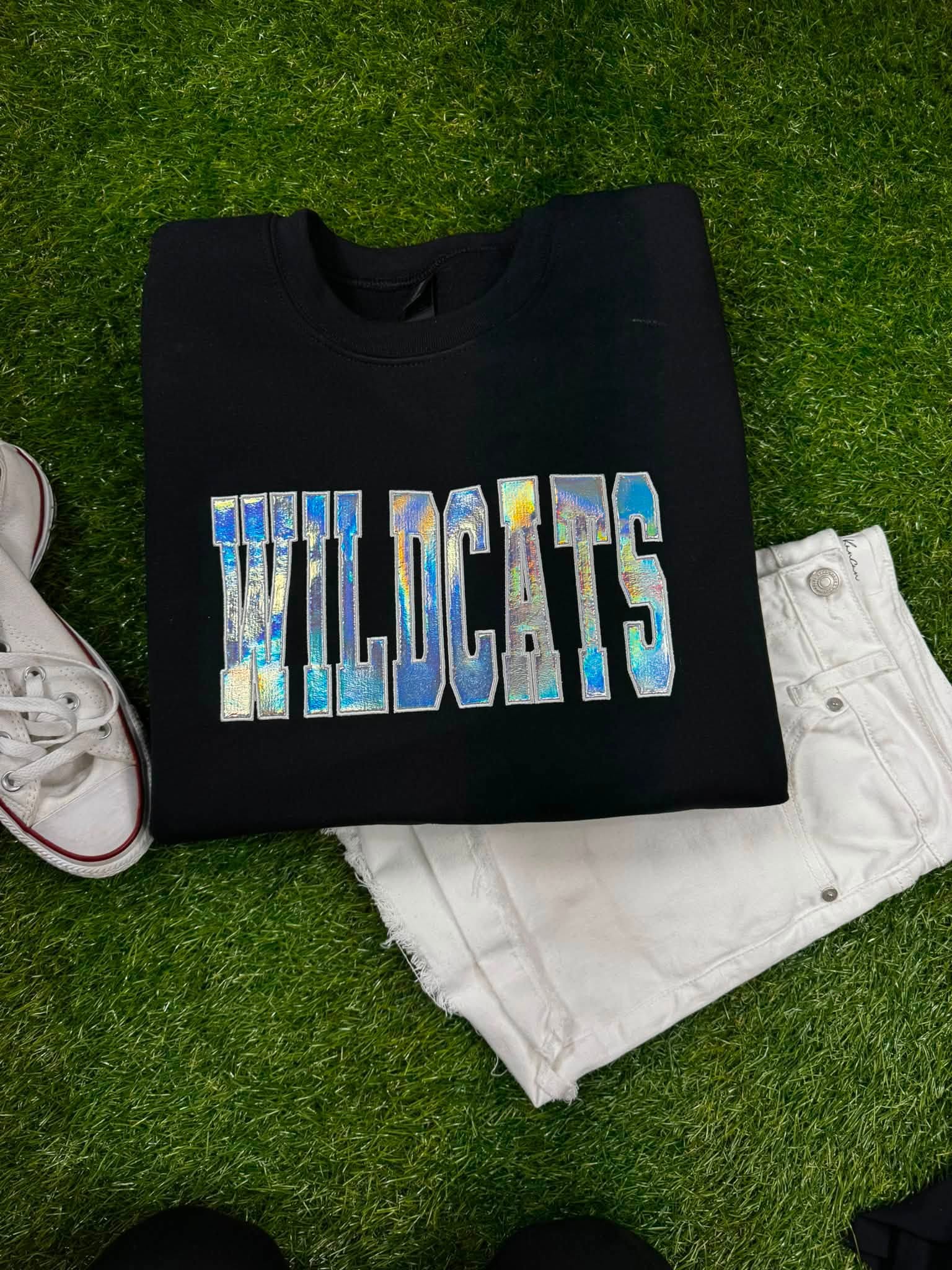 Custom Chrome Glitter Embroidery