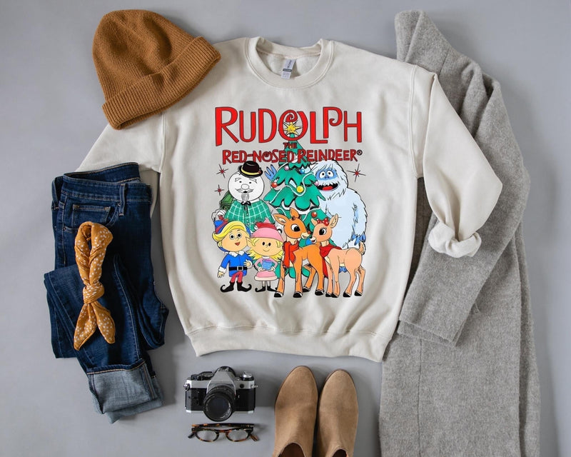 Rudolph The Red Nose Reindeer Youth Crew Fleece