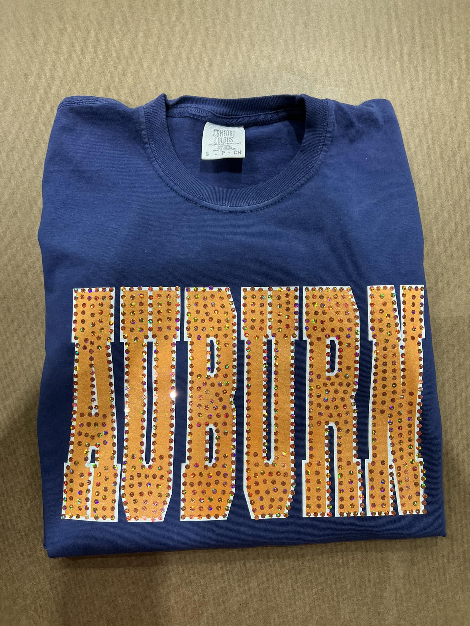 Auburn Orange Inside White Outside Spangle Comfort Colors