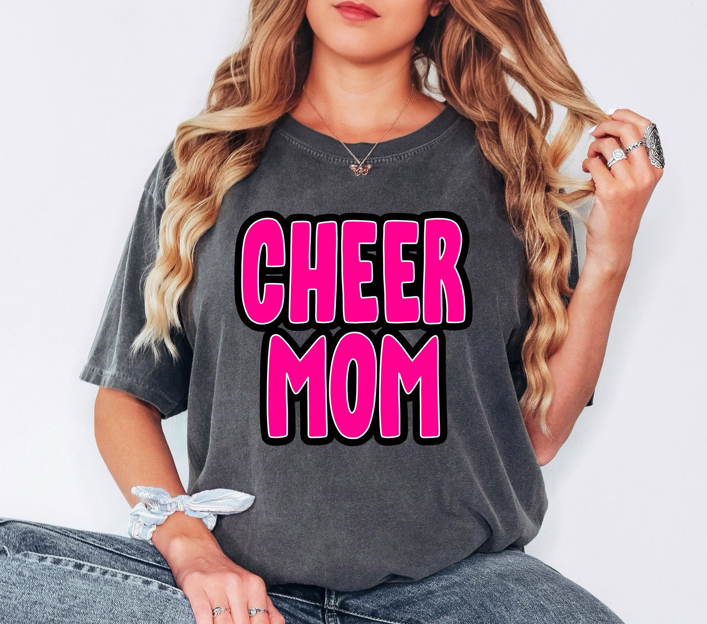 Cheer Mom Bubble Hot Pink