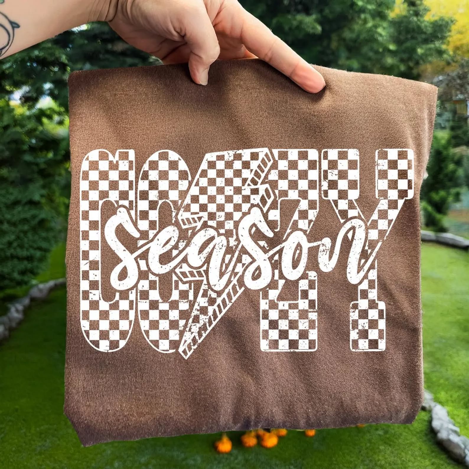 Checked cozy season White