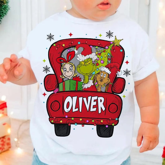 Custom Name Toddler Green Man Truck