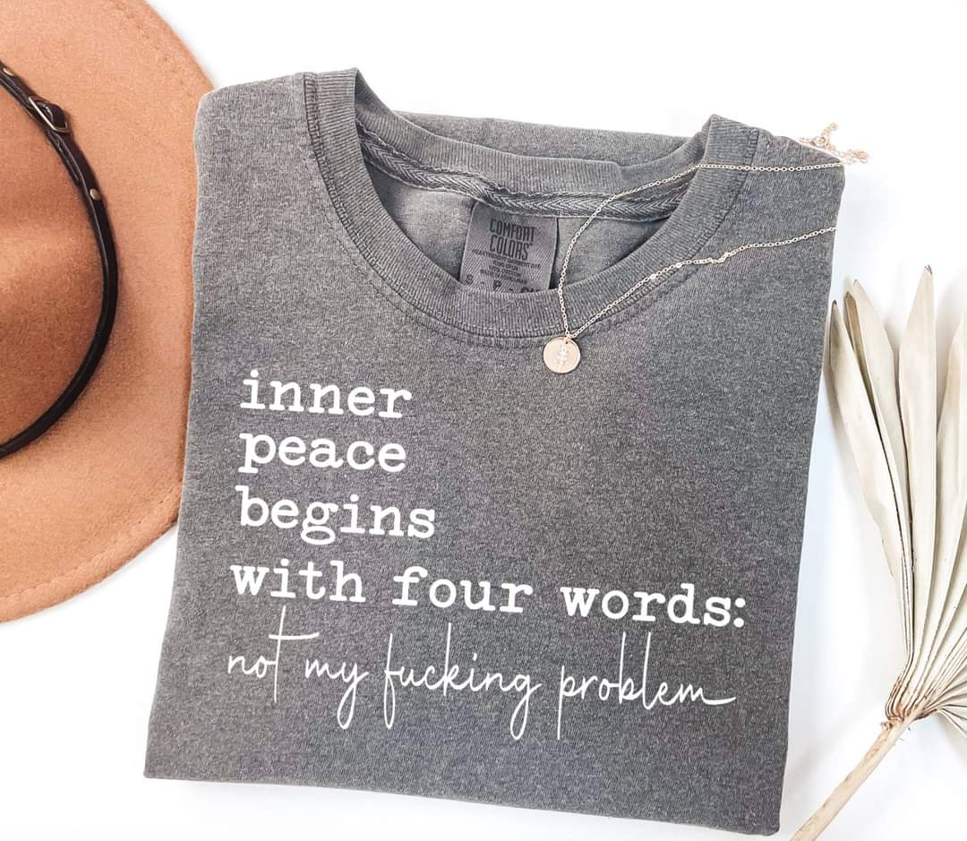 Inner Peace White Print Comfort Colors