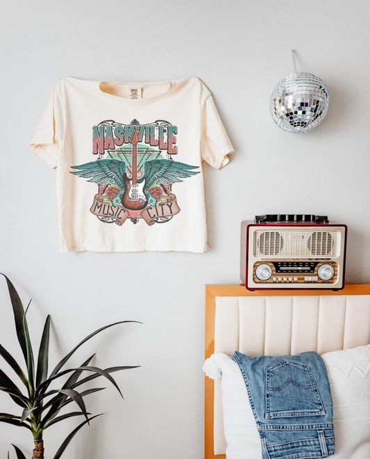 Nashville Music City Boxy Crop