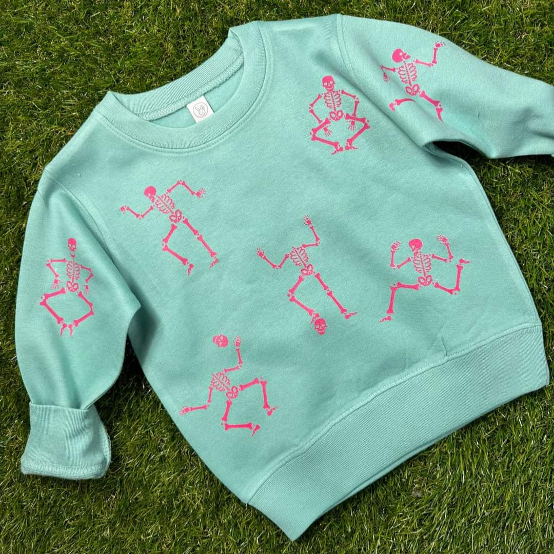 Hot Pink Glow In The Dark Dancing Skeleton