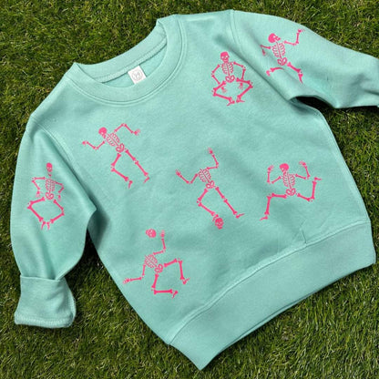 Hot Pink Glow In The Dark Dancing Skeleton