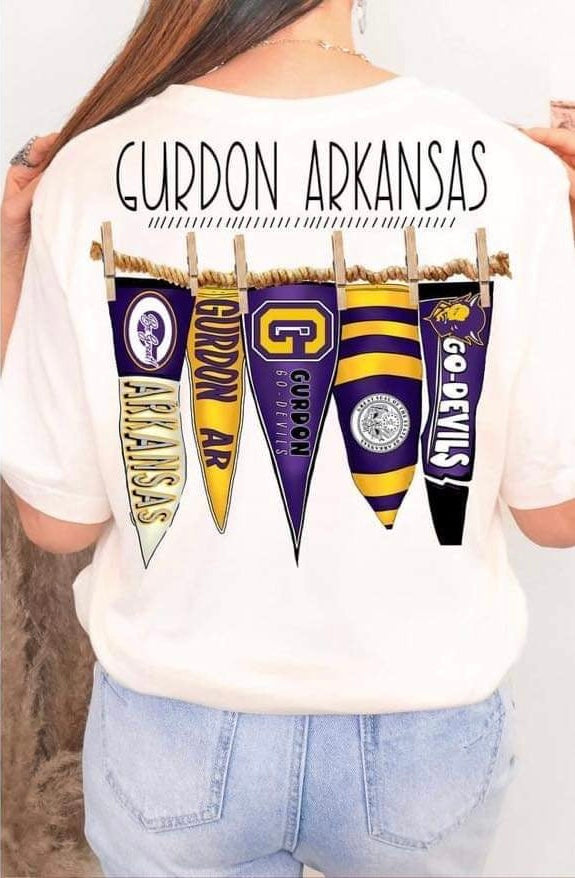 Gurdon Arkansas Front Print Pennant Flags Comfort Colors