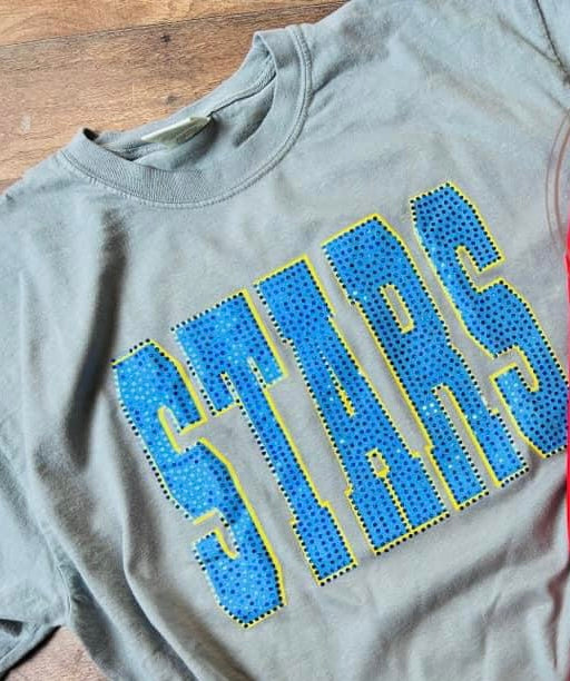 Stars Royal Inside Yellow Outline Spangle Comfort Colors