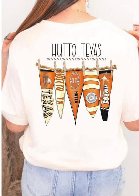 Hutto Texas Pennant Flags Comfort Colors Back Print Only