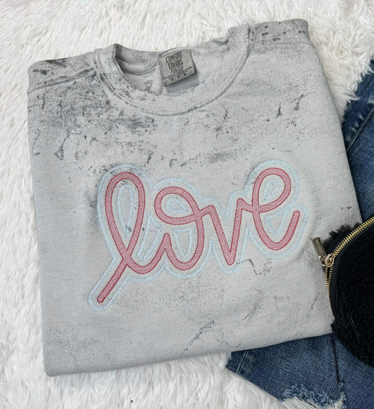 Love Embroidered Colorblast Fleece