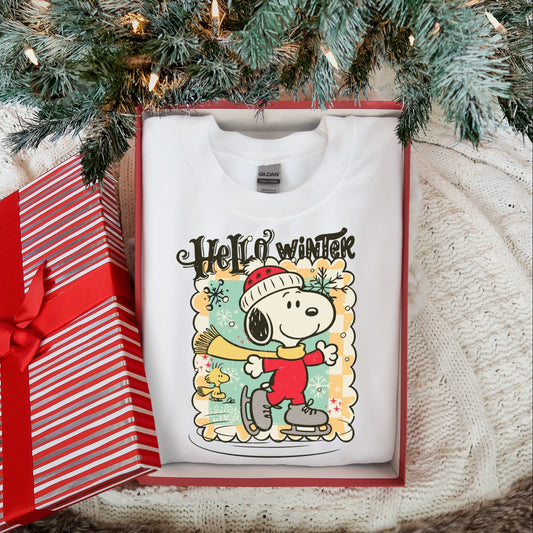 White Dog Hello Winter