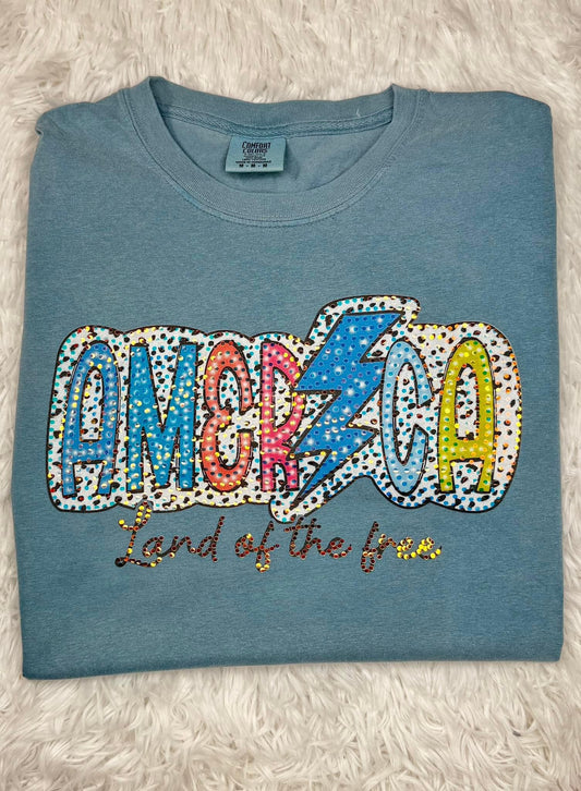 America Land Of The Free Spangle
