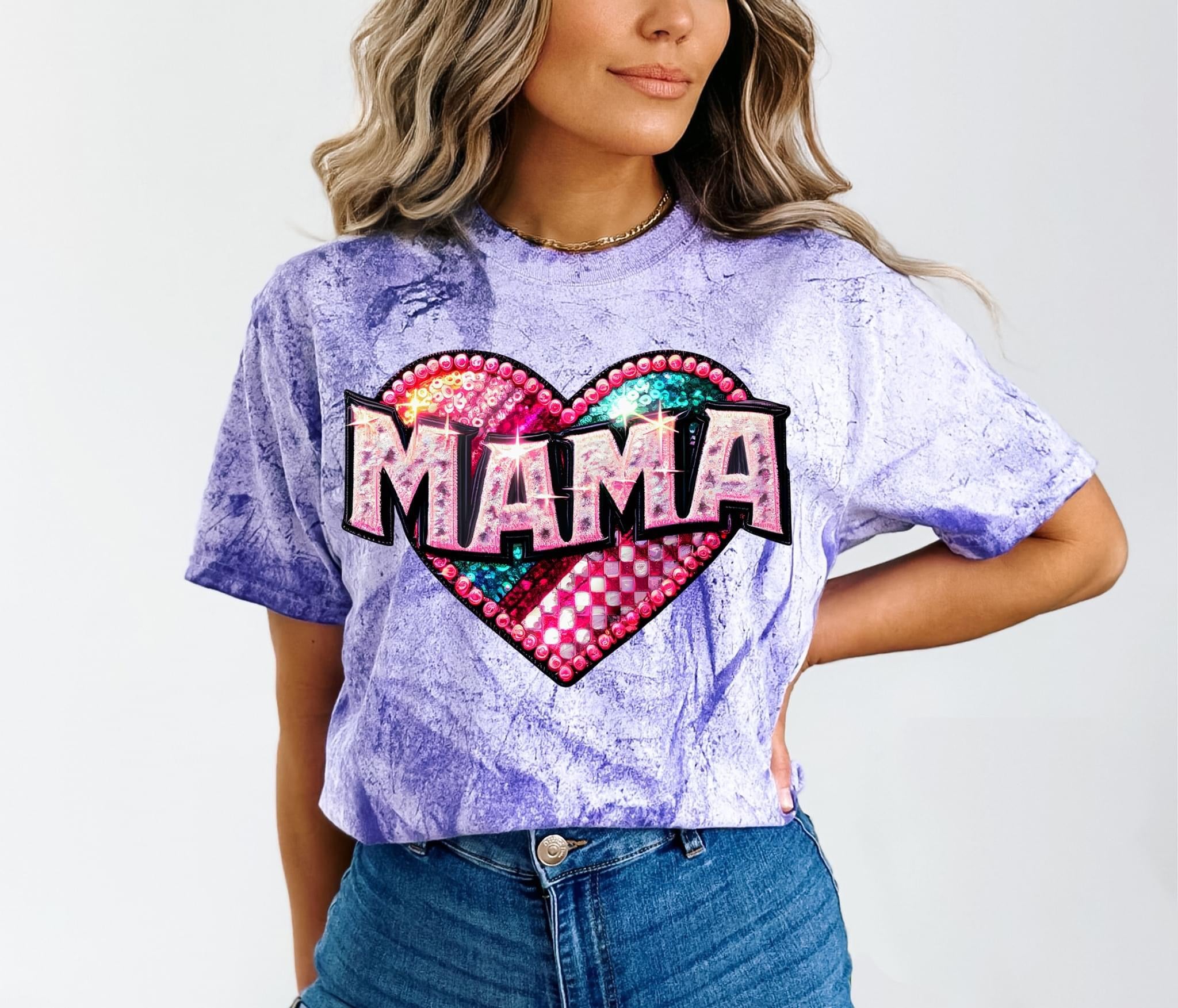 Mama Faux Bling Comfort Colors Colorblast
