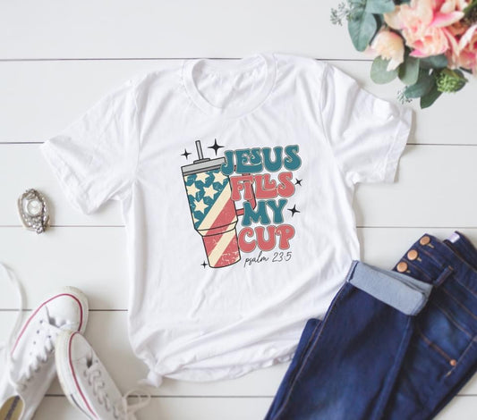 Jesus Fills My Cup Red White And Blue